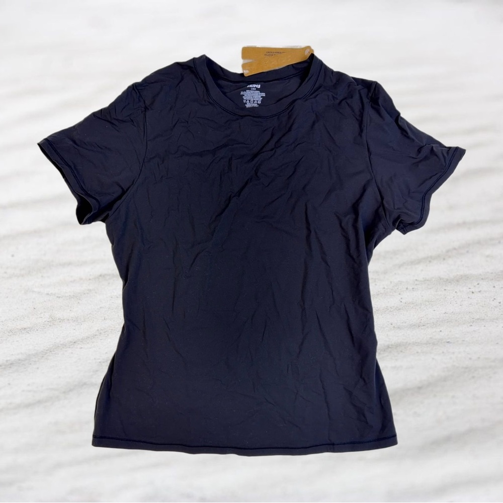 SKIMS Fits Everybody Short Sleeve T‑Shirt • Onyx • Large • NWT